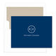 Navy Circle Initials Foldover Note Cards Image 5 of 5